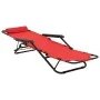 Tumbonas plegables con reposapiés 2 unidades acero rojo de vidaXL, Tumbonas - Ref: Foro24-44344, Precio: 107,84 €, Descuento: %