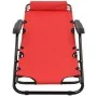 Tumbonas plegables con reposapiés 2 unidades acero rojo de vidaXL, Tumbonas - Ref: Foro24-44344, Precio: 107,84 €, Descuento: %