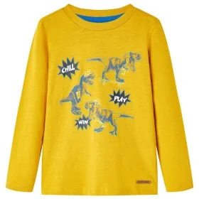 Camiseta infantil de manga larga color ocre 140 de , Camisetas para niños - Ref: Foro24-13248, Precio: 10,10 €, Descuento: %