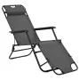 Folding sun loungers with footrest 2 units gray steel by vidaXL, Loungers - Ref: Foro24-44345, Price: 112,08 €, Discount: %