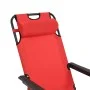 Tumbonas plegables con reposapiés 2 unidades acero rojo de vidaXL, Tumbonas - Ref: Foro24-44344, Precio: 107,84 €, Descuento: %