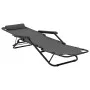 Tumbonas plegables con reposapiés 2 unidades acero gris de vidaXL, Tumbonas - Ref: Foro24-44345, Precio: 112,08 €, Descuento: %