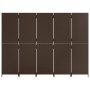 Biombo de 5 paneles ratán sintético marrón de , Divisores de ambientes - Ref: Foro24-365349, Precio: 205,34 €, Descuento: %
