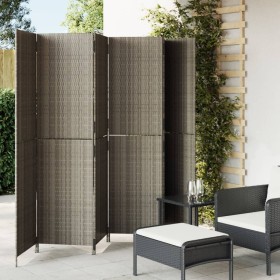 Biombo de 6 paneles ratán sintético gris de , Divisores de ambientes - Ref: Foro24-365354, Precio: 245,65 €, Descuento: %