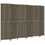 Biombo de 6 paneles ratán sintético gris de , Divisores de ambientes - Ref: Foro24-365354, Precio: 245,65 €, Descuento: %