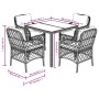 Set comedor de jardín 5 piezas con cojines ratán sintético gris en Conjuntos de jardín | Comprar online en Foru.es