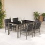 Set comedor de jardín 5 piezas con cojines ratán sintético gris en Conjuntos de jardín | Comprar online en Foru.es