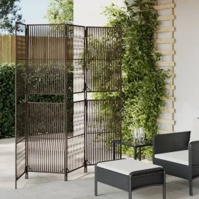 Biombo de 4 paneles ratán sintético marrón de , Divisores de ambientes - Ref: Foro24-365377, Precio: 126,22 €, Descuento: %