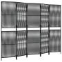 Biombo de 5 paneles ratán sintético negro de , Divisores de ambientes - Ref: Foro24-365380, Precio: 132,29 €, Descuento: %