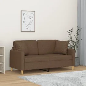 2-Sitzer-Sofa mit braunen Stoffkissen 140 cm von , Sofas - Ref: Foro24-3200912, Preis: 222,93 €, Rabatt: %