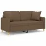 Sofá de 2 plazas con cojines tela marrón 140 cm de , Sofás - Ref: Foro24-3200912, Precio: 222,93 €, Descuento: %
