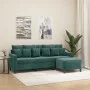 Sofá de 3 plazas con taburete de terciopelo verde oscuro 180 cm de , Sofás - Ref: Foro24-3201109, Precio: 297,06 €, Descuento: %