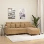 Sofá de 3 plazas con taburete de terciopelo marrón 180 cm de , Sofás - Ref: Foro24-3201114, Precio: 326,41 €, Descuento: %