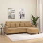 Sofá de 3 plazas con taburete de terciopelo marrón 180 cm de , Sofás - Ref: Foro24-3201114, Precio: 336,53 €, Descuento: %