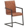 Sillas voladizas de comedor 4 unidades cuero auténtico marrón de , Sillas de comedor - Ref: Foro24-3057792, Precio: 581,54 €,...
