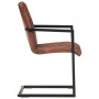 Sillas voladizas de comedor 4 unidades cuero auténtico marrón de , Sillas de comedor - Ref: Foro24-3057792, Precio: 581,54 €,...