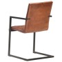 Sillas voladizas de comedor 4 unidades cuero auténtico marrón de , Sillas de comedor - Ref: Foro24-3057792, Precio: 581,54 €,...