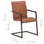 Sillas voladizas de comedor 4 unidades cuero auténtico marrón de , Sillas de comedor - Ref: Foro24-3057792, Precio: 581,54 €,...