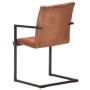 Sillas voladizas de comedor 4 unidades cuero auténtico marrón de , Sillas de comedor - Ref: Foro24-3059811, Precio: 567,74 €,...