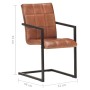 Sillas voladizas de comedor 4 unidades cuero auténtico marrón de , Sillas de comedor - Ref: Foro24-3059811, Precio: 567,74 €,...