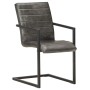 Sillas voladizas de comedor 2 unidades cuero auténtico gris de , Sillas de comedor - Ref: Foro24-321842, Precio: 298,20 €, De...