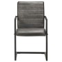 Sillas voladizas de comedor 2 unidades cuero auténtico gris de , Sillas de comedor - Ref: Foro24-321842, Precio: 298,20 €, De...