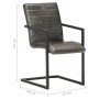 Sillas voladizas de comedor 2 unidades cuero auténtico gris de , Sillas de comedor - Ref: Foro24-321842, Precio: 298,20 €, De...
