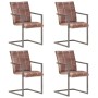 Silla voladiza comedor 4 uds cuero auténtico marrón envejecido de , Sillas de comedor - Ref: Foro24-3067130, Precio: 565,26 €...