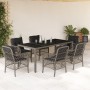 Set comedor jardín 7 pzas y cojines ratán sintético gris en Conjuntos de jardín | Comprar online en Foru.es