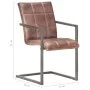Silla voladiza comedor 4 uds cuero auténtico marrón envejecido de , Sillas de comedor - Ref: Foro24-3067130, Precio: 550,79 €...