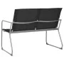Juego de muebles de jardín 4 piezas tela y acero negro de vidaXL, Conjuntos de jardín - Ref: Foro24-44352, Precio: 192,62 €, ...