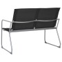 Juego de muebles de jardín 4 piezas tela y acero negro de vidaXL, Conjuntos de jardín - Ref: Foro24-44352, Precio: 195,44 €, ...