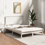 Estructura de cama doble pequeña madera maciza blanca 120x190cm de , Camas y somieres - Ref: Foro24-3104774, Precio: 134,71 €...
