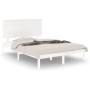 Estructura de cama doble pequeña madera maciza blanca 120x190cm de , Camas y somieres - Ref: Foro24-3104774, Precio: 134,71 €...