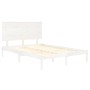 Estructura de cama doble pequeña madera maciza blanca 120x190cm de , Camas y somieres - Ref: Foro24-3104774, Precio: 134,71 €...