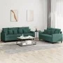 Juego de sofás con cojines 2 piezas terciopelo verde oscuro de , Sofás - Ref: Foro24-3201722, Precio: 471,42 €, Descuento: %