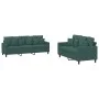 Juego de sofás con cojines 2 piezas terciopelo verde oscuro de , Sofás - Ref: Foro24-3201722, Precio: 471,42 €, Descuento: %