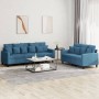 Juego de sofás con cojines 2 piezas terciopelo azul de , Sofás - Ref: Foro24-3201729, Precio: 490,74 €, Descuento: %