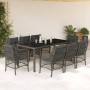 Set comedor jardín 9 pzas y cojines ratán sintético gris en Conjuntos de jardín | Comprar online en Foru.es