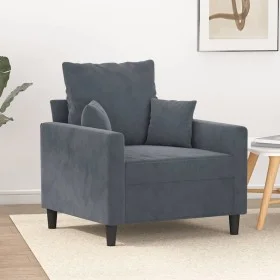 Sillón de terciopelo gris oscuro 60 cm de , Sofás - Ref: Foro24-359284, Precio: 179,03 €, Descuento: %