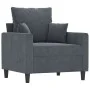 Sillón de terciopelo gris oscuro 60 cm de , Sofás - Ref: Foro24-359284, Precio: 179,03 €, Descuento: %