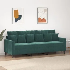 Sofá de 3 plazas terciopelo verde oscuro 180 cm de , Sofás - Ref: Foro24-359315, Precio: 247,07 €, Descuento: %