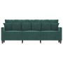 Sofá de 3 plazas terciopelo verde oscuro 180 cm de , Sofás - Ref: Foro24-359315, Precio: 255,08 €, Descuento: %