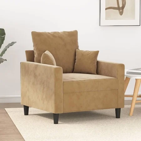 Sillón de terciopelo marrón 60 cm de , Sofás - Ref: Foro24-359290, Precio: 117,84 €, Descuento: %