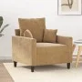 Sillón de terciopelo marrón 60 cm de , Sofás - Ref: Foro24-359290, Precio: 117,84 €, Descuento: %