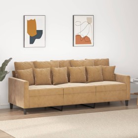 Sofá de 3 plazas terciopelo marrón 180 cm de , Sofás - Ref: Foro24-359320, Precio: 294,71 €, Descuento: %