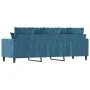 Sofá de 3 plazas terciopelo azul 180 cm de , Sofás - Ref: Foro24-359322, Precio: 317,50 €, Descuento: %