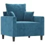 Blauer Samtsessel 60 cm von , Sofas - Ref: Foro24-359292, Preis: 164,60 €, Rabatt: %