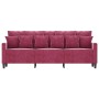 Sofá de 3 plazas de terciopelo rojo tinto 180 cm de , Sofás - Ref: Foro24-359317, Precio: 257,02 €, Descuento: %