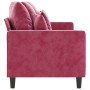 Sofá de 3 plazas de terciopelo rojo tinto 180 cm de , Sofás - Ref: Foro24-359317, Precio: 257,02 €, Descuento: %